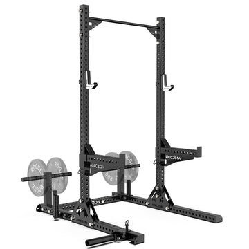 ANICZON M103 Heavy Duty Half Power Rack with Adjustable J-Hooks and Pull-Up Bar