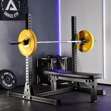 M110 Flat Bench Press Rack | Heavy-Duty Weight Bench with Adjustable J-Hooks