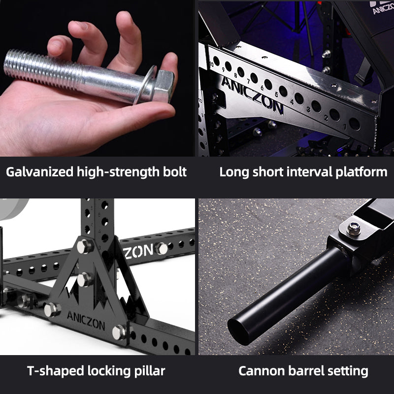 ANICZON M103 Heavy Duty Half Power Rack with Adjustable J-Hooks