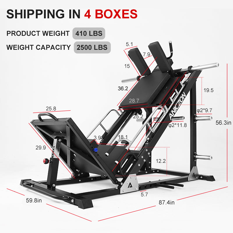 ANICZON EM1086D 45° Leg Press & Hack Squat Combo – Lower Body Strength Trainer