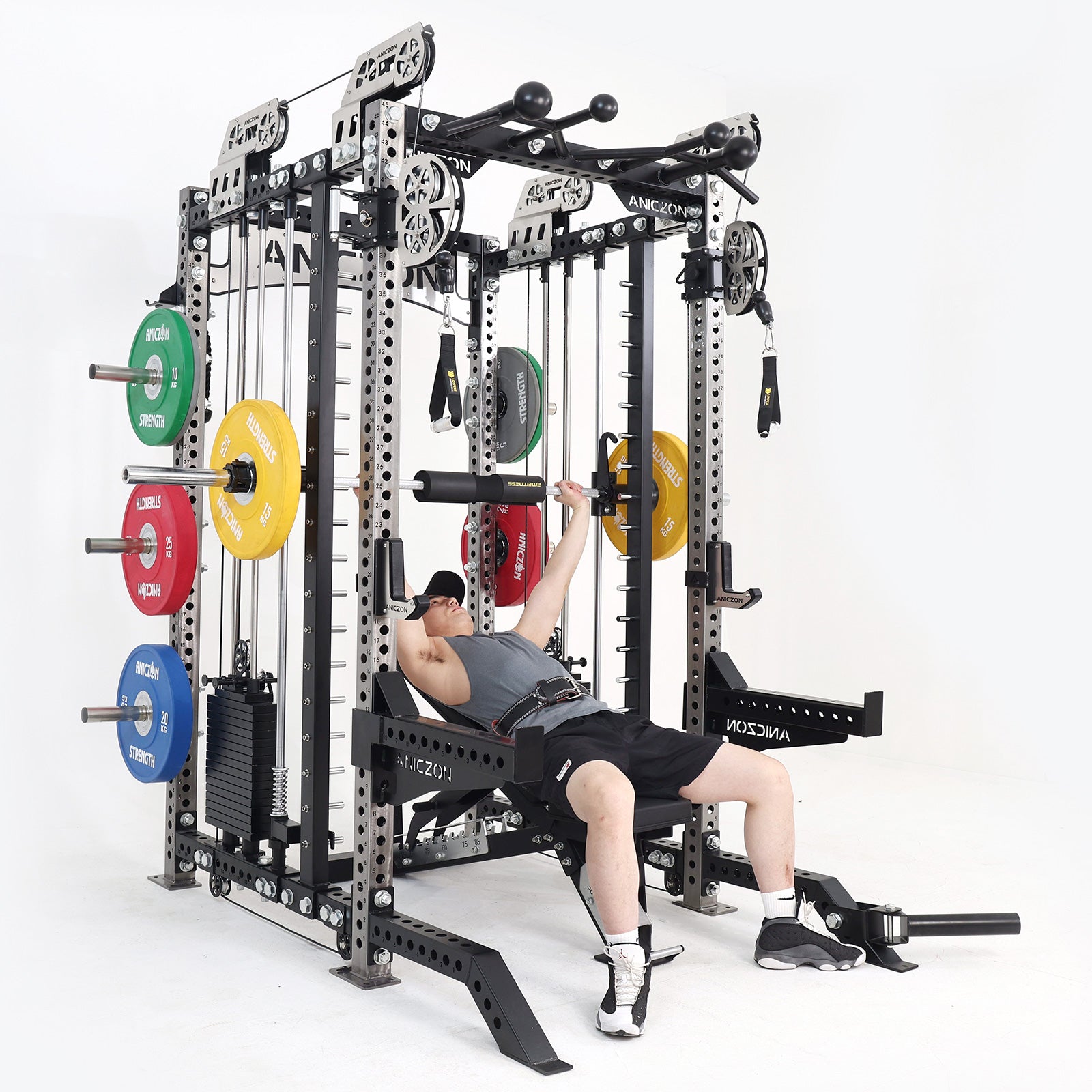 ANICZON パワーラック 黒 ANICZON M3 Elite Functional Trainer – All-in-One Smith Machine